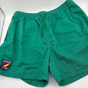 Chaps‎ Ralph Lauren Mens XL Green Cotton Shorts Drawstring Casual Retro
